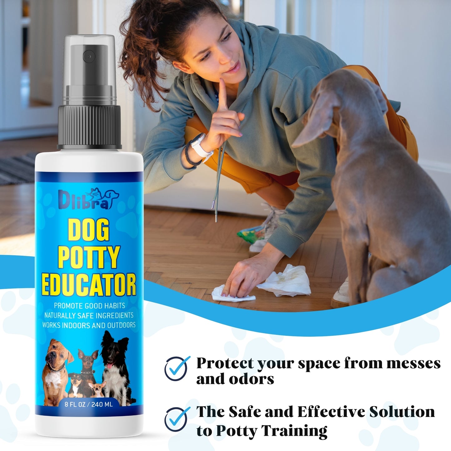 Dog Potty Educator Spray – Natural Pee Deterrent for Dogs | Indoor & Outdoor Protection | Dog Training Spray to Prevent Marking & Accidents