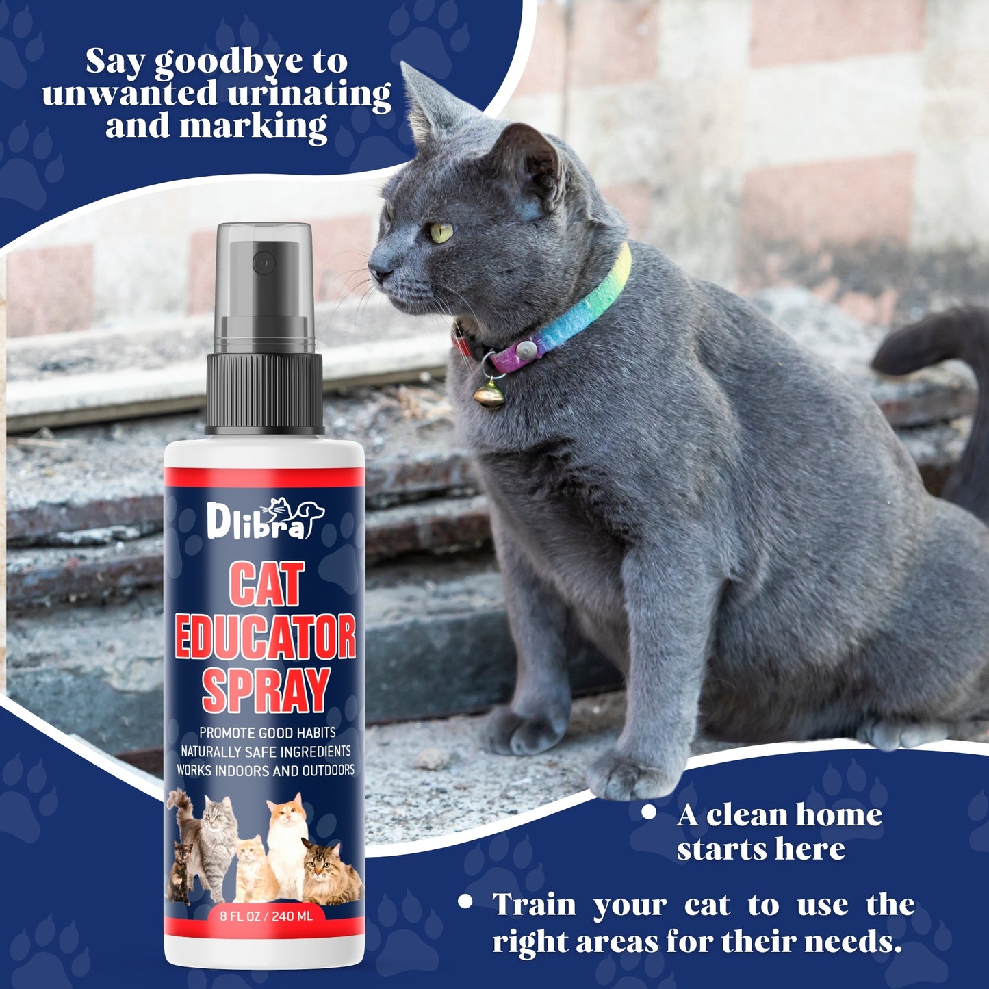 Cat Educator Spray - Stops Scratching & Marking | Protect Furniture, Carpets & Curtains | Natural Cat Deterrent