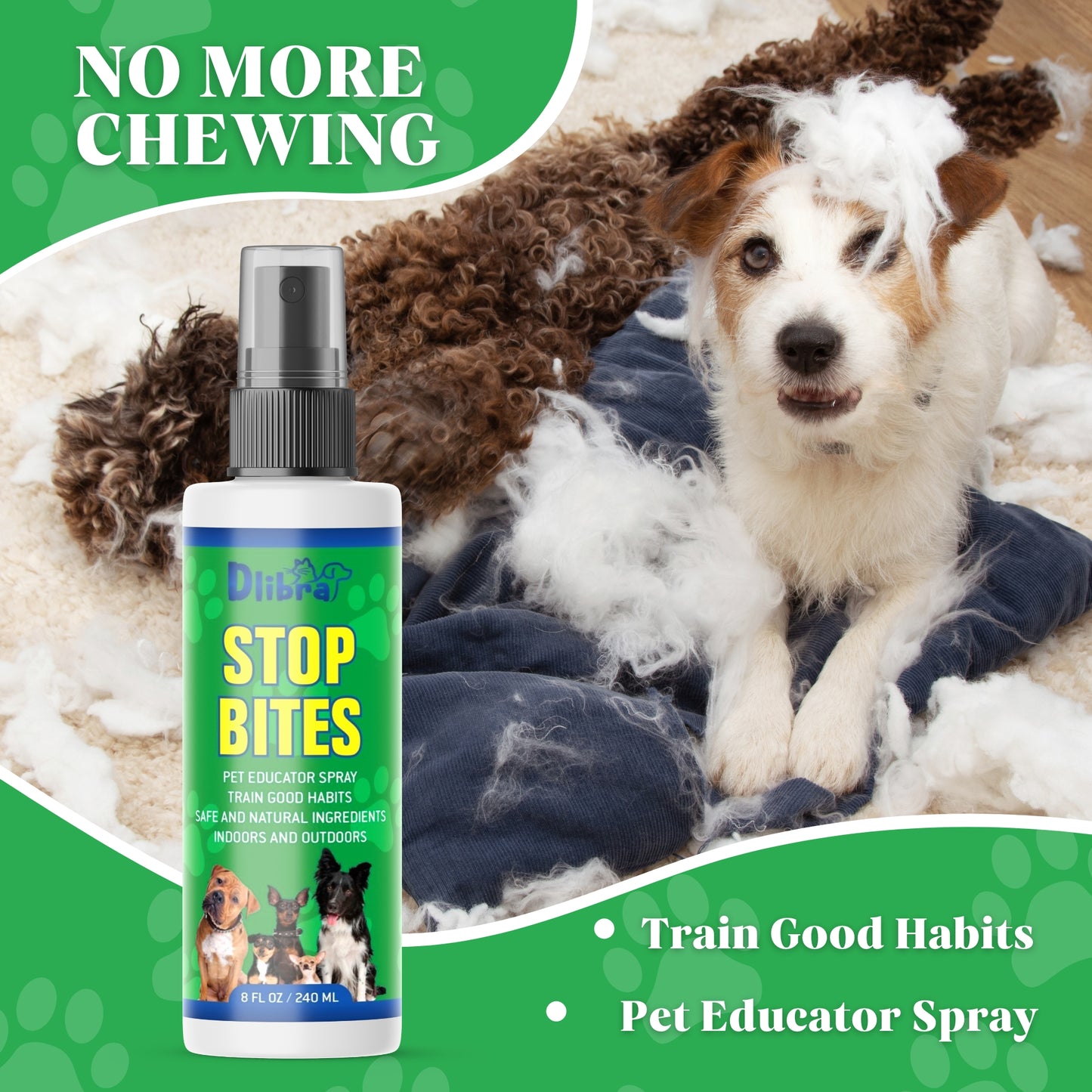 Stop Bites - Dog Training Spray | Prevents Chewing & Marking | Natural Formula | 8 oz