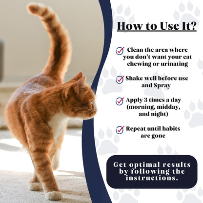 Cat Educator Spray - Stops Scratching & Marking | Protect Furniture, Carpets & Curtains | Natural Cat Deterrent